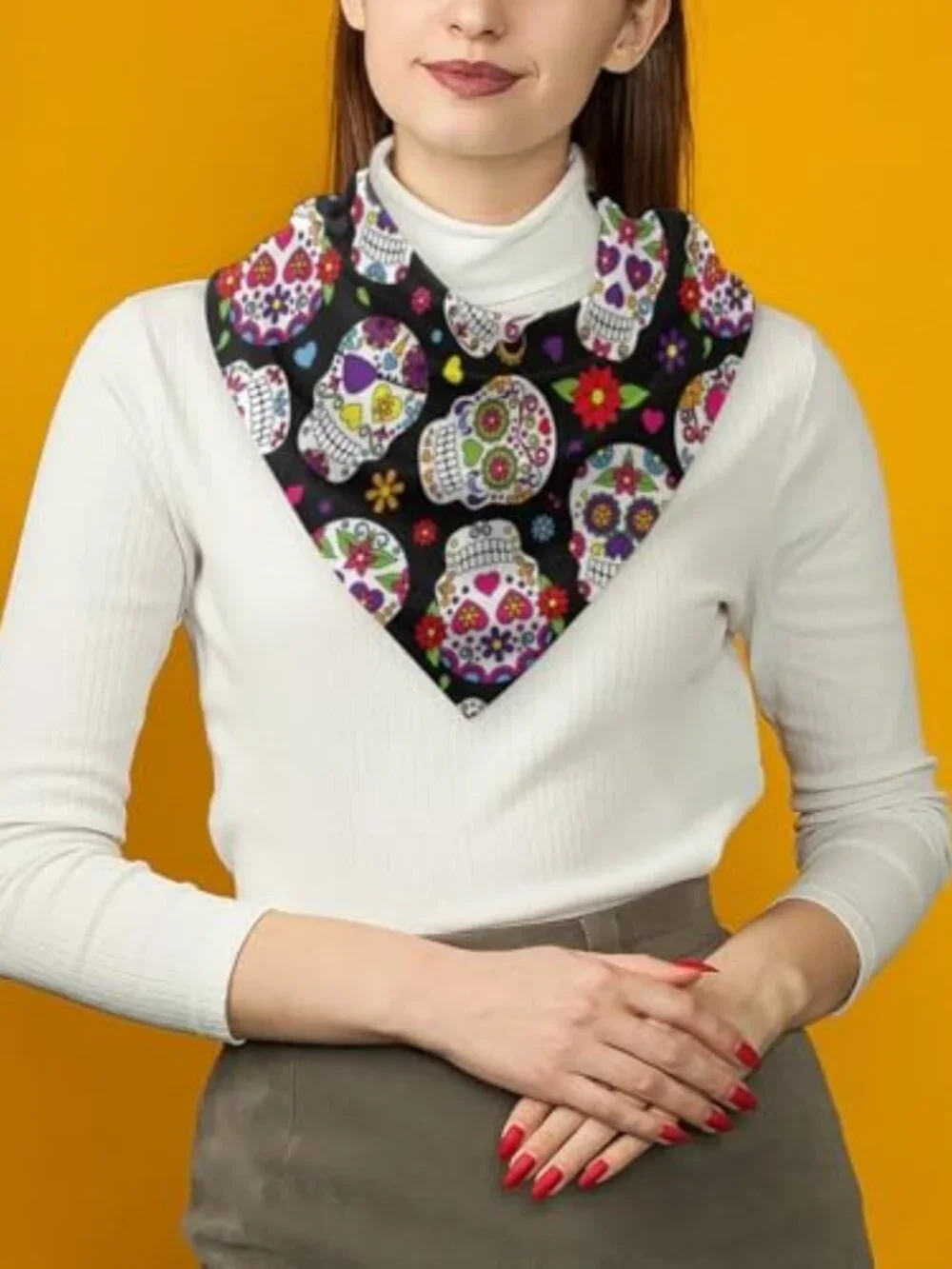 Silk Satin Square Head Scarf for Women Hair Wrap Bandana Hand Rolling Edge